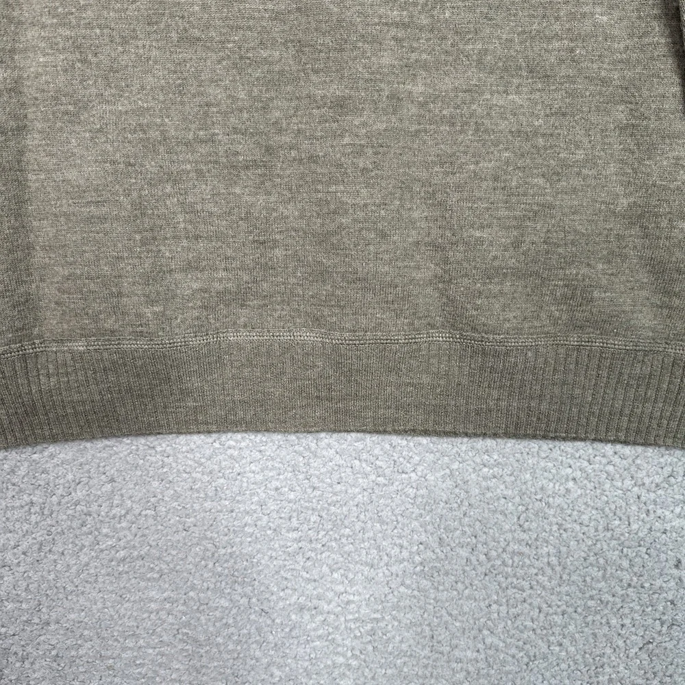 Banana Republic Mens XL Sweater 100% Wool 1/4 Zip Gray Olive Pullover Knit Warm